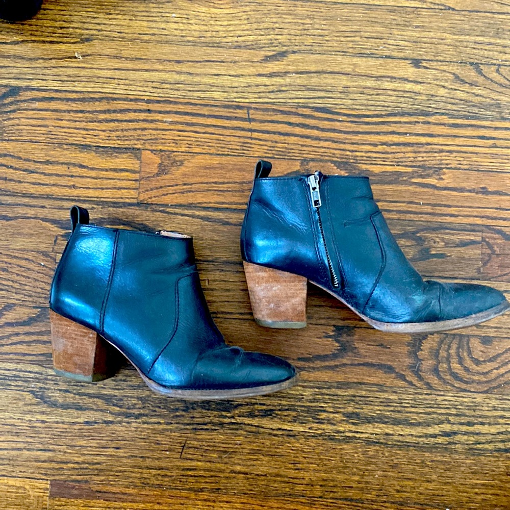 Madewell Brenner Boot in Black Leather, SZ 8